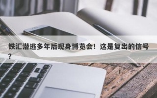 铁汇潜逃多年后现身博览会！这是复出的信号？