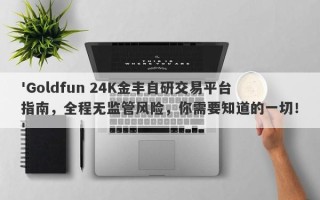 'Goldfun 24K金丰自研交易平台指南，全程无监管风险，你需要知道的一切！'