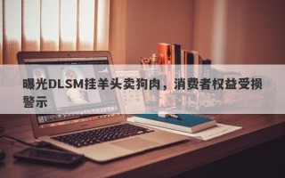 曝光DLSM挂羊头卖狗肉，消费者权益受损警示