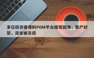 多位投资者爆料PGM平台提现困难，账户封禁，资金被冻结