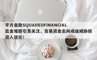 平方金融SQUAREDFINANCIAL出金难题引发关注，交易资金去向成谜威胁投资人信任！