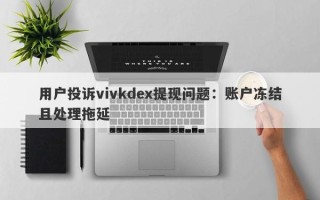 用户投诉vivkdex提现问题：账户冻结且处理拖延