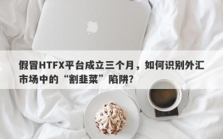 假冒HTFX平台成立三个月，如何识别外汇市场中的“割韭菜”陷阱？