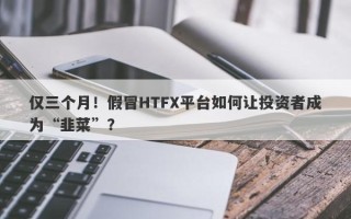 仅三个月！假冒HTFX平台如何让投资者成为“韭菜”？