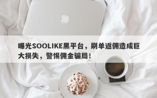 曝光SOOLIKE黑平台，刷单返佣造成巨大损失，警惕佣金骗局！