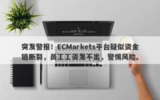 突发警报！ECMarkets平台疑似资金链断裂，员工工资发不出，警惕风险。