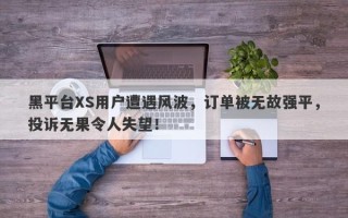 黑平台XS用户遭遇风波，订单被无故强平，投诉无果令人失望！