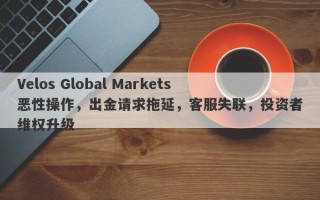 Velos Global Markets恶性操作，出金请求拖延，客服失联，投资者维权升级