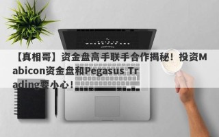 【真相哥】资金盘高手联手合作揭秘！投资Mabicon资金盘和Pegasus Trading要小心！