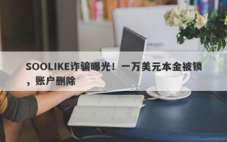 SOOLIKE诈骗曝光！一万美元本金被锁，账户删除