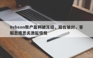 Vebson账户盈利被冻结，后台被封，客服态度恶劣激起愤慨