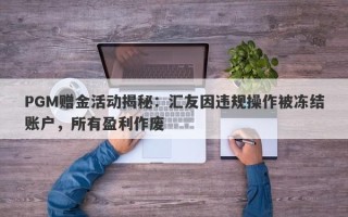 PGM赠金活动揭秘：汇友因违规操作被冻结账户，所有盈利作废