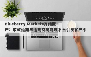 Blueberry Markets冻结账户：放款延期与违规交易处理不当引发客户不满