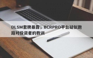 DLSM套牌暴露，BCRPRO平台疑似跑路对投资者的教训