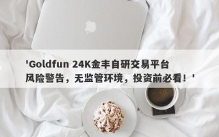 'Goldfun 24K金丰自研交易平台风险警告，无监管环境，投资前必看！'