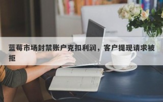 蓝莓市场封禁账户克扣利润，客户提现请求被拒