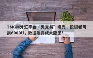 TMGM外汇平台“鬼交易”曝光，投资者亏损6000U，数据泄露成大隐患！