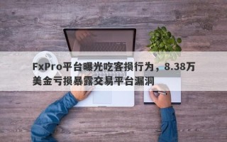 FxPro平台曝光吃客损行为，8.38万美金亏损暴露交易平台漏洞