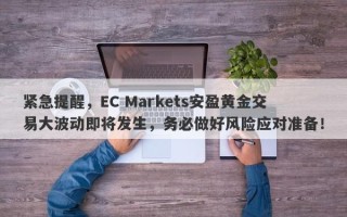 紧急提醒，EC Markets安盈黄金交易大波动即将发生，务必做好风险应对准备！