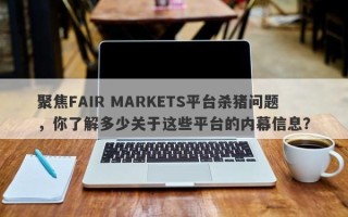 聚焦FAIR MARKETS平台杀猪问题，你了解多少关于这些平台的内幕信息？