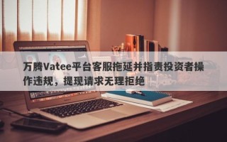 万腾Vatee平台客服拖延并指责投资者操作违规，提现请求无理拒绝