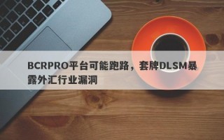 BCRPRO平台可能跑路，套牌DLSM暴露外汇行业漏洞