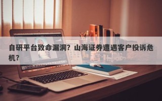 自研平台致命漏洞？山海证券遭遇客户投诉危机？