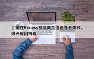 汇友在Exness交易黄金遭遇补仓失败，爆仓原因揭晓