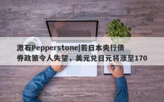 激石Pepperstone|若日本央行债券政策令人失望，美元兑日元将涨至170