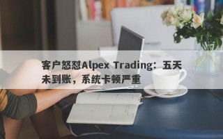 客户怒怼Alpex Trading：五天未到账，系统卡顿严重