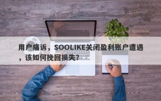 用户痛诉，SOOLIKE关闭盈利账户遭遇，该如何挽回损失？