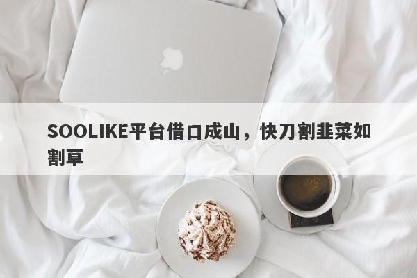 SOOLIKE平台借口成山，快刀割韭菜如割草-第1张图片-要懂汇